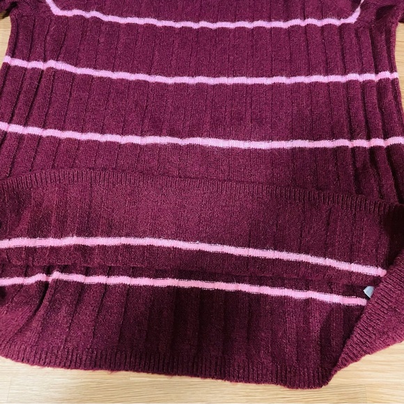 Madewell Maroon and Light Pink Turtleneck Sweater - Picture 6 of 6